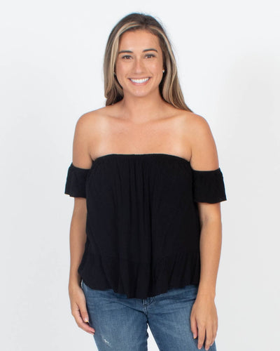 MISA LOS ANGELES Clothing Medium Black Off-The-Shoulder Blouse