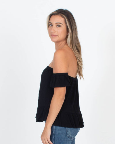 MISA LOS ANGELES Clothing Medium Black Off-The-Shoulder Blouse