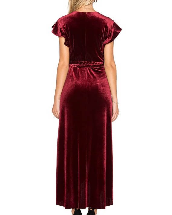 MISA LOS ANGELES Clothing Small "Carolina" Burgundy Velvet Dress