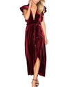 MISA LOS ANGELES Clothing Small "Carolina" Burgundy Velvet Dress