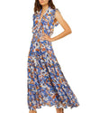 MISA LOS ANGELES Clothing XS "Trina" Blue Pansy Dress