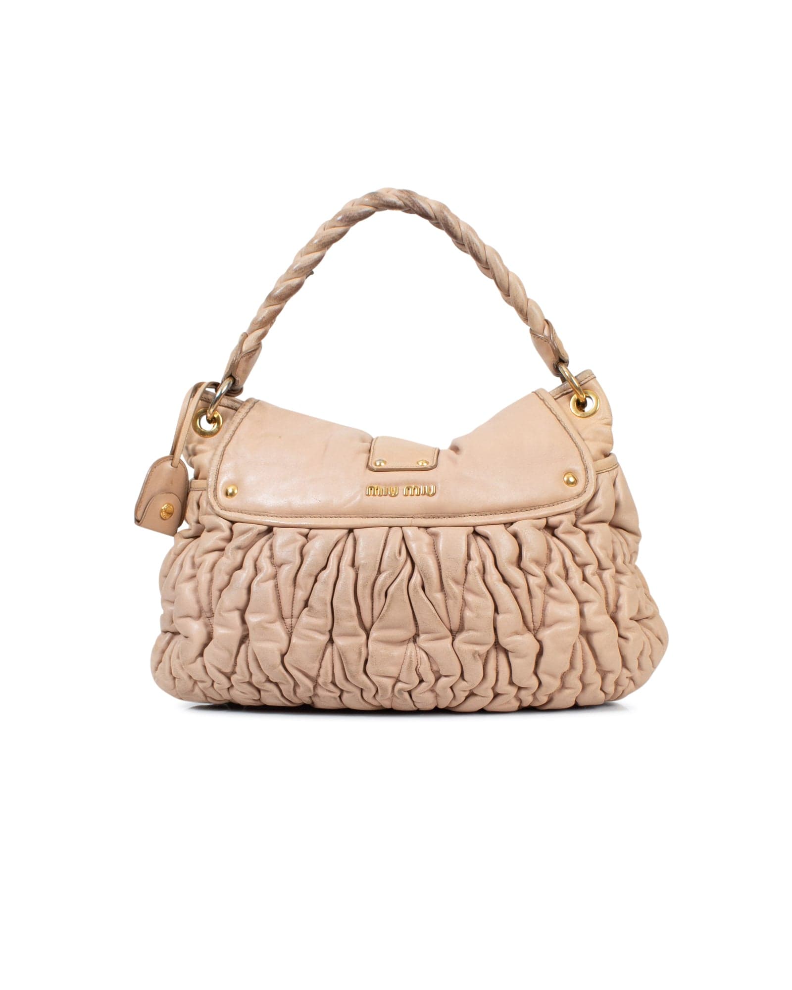 Miu Miu Pre-owned Women's Leather Handbag - Beige - One Size