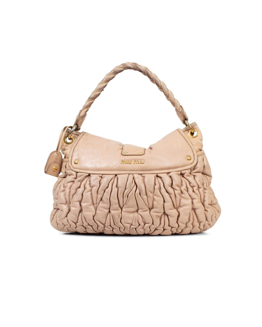 Miu Miu Bags One Size Tan Leather Matelasse Purse