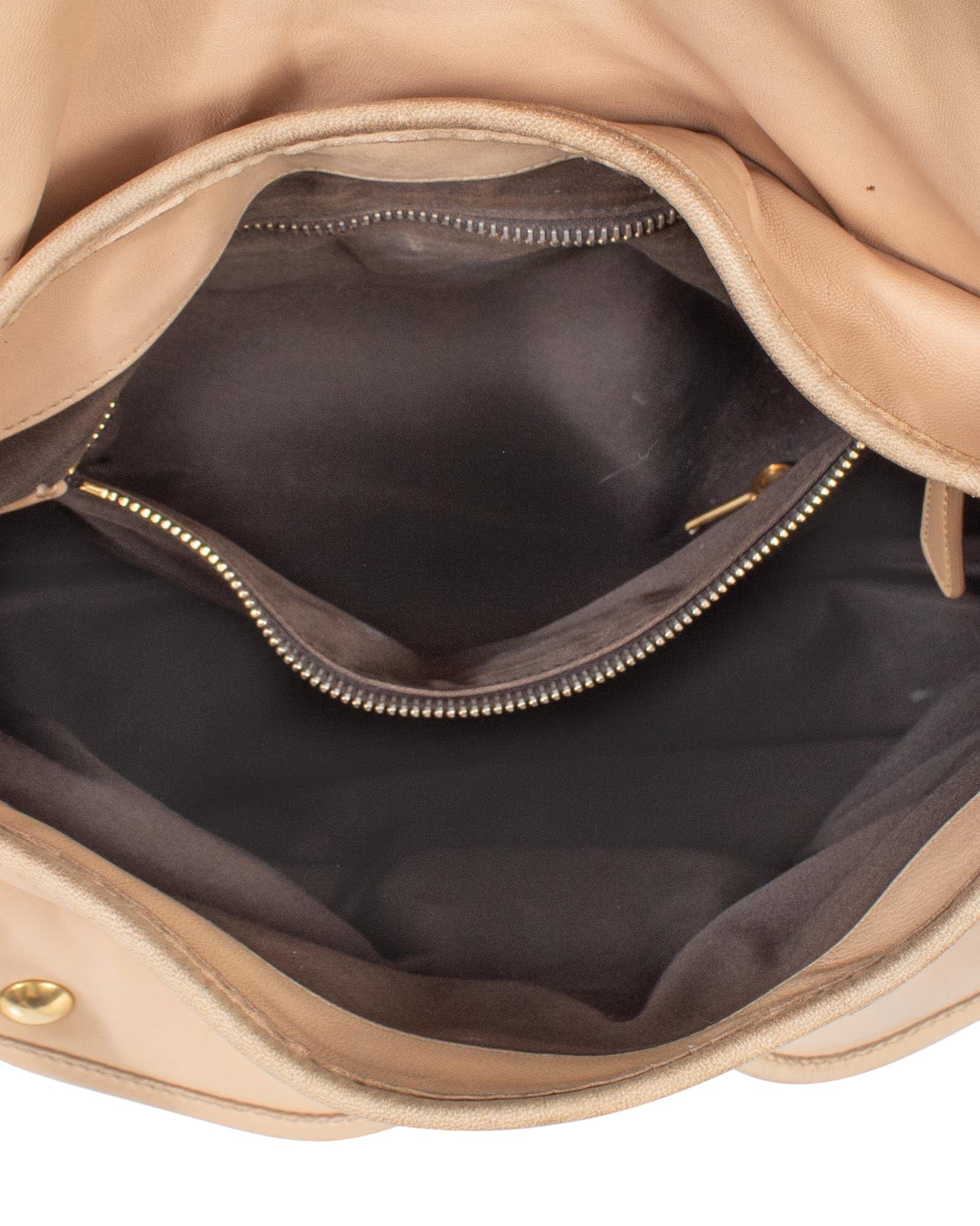 Tan Leather Matelasse Purse - The Revury