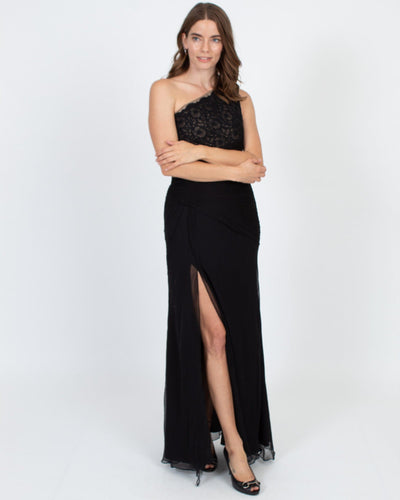 Monique Lhuillier Clothing Small | US 4 One Shoulder Gown