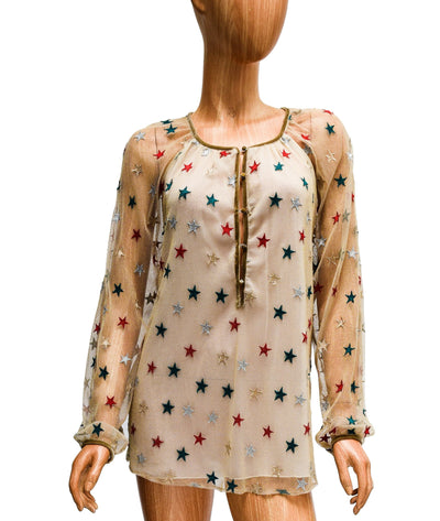 Monoplaza Clothing Medium Star Print Blouse
