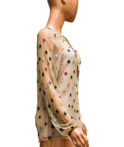 Monoplaza Clothing Medium Star Print Blouse