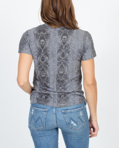 MONROW Clothing Small Grey Snakeskin Print Tee