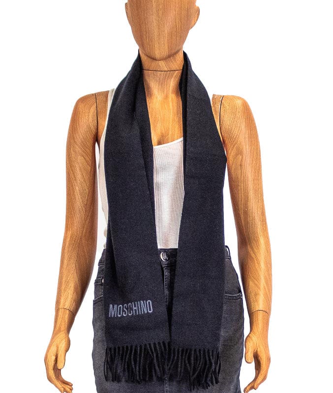 Moschino Accessories One Size Black Rectangle Scarf