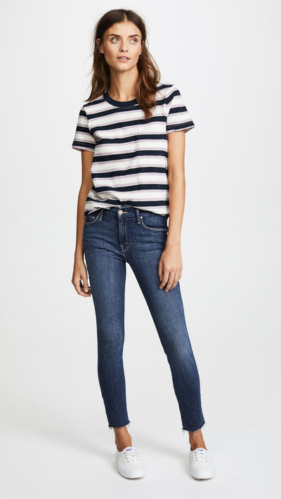 Mother Clothing Small | US 26 The Looker Ankle Fray Blue Skinny Jeans
