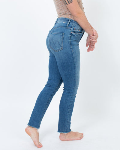 Mother Clothing Small | US 27 "High Waisted Looker Ankle Fray" Skinny Jeans