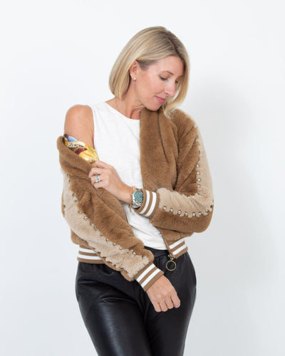 Mother Clothing XS The Letterman Faux Fur Jacket