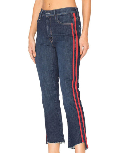 Mother Clothing XS | US 25 Racer Stripe "Insider Crop Step Fray" Jeans