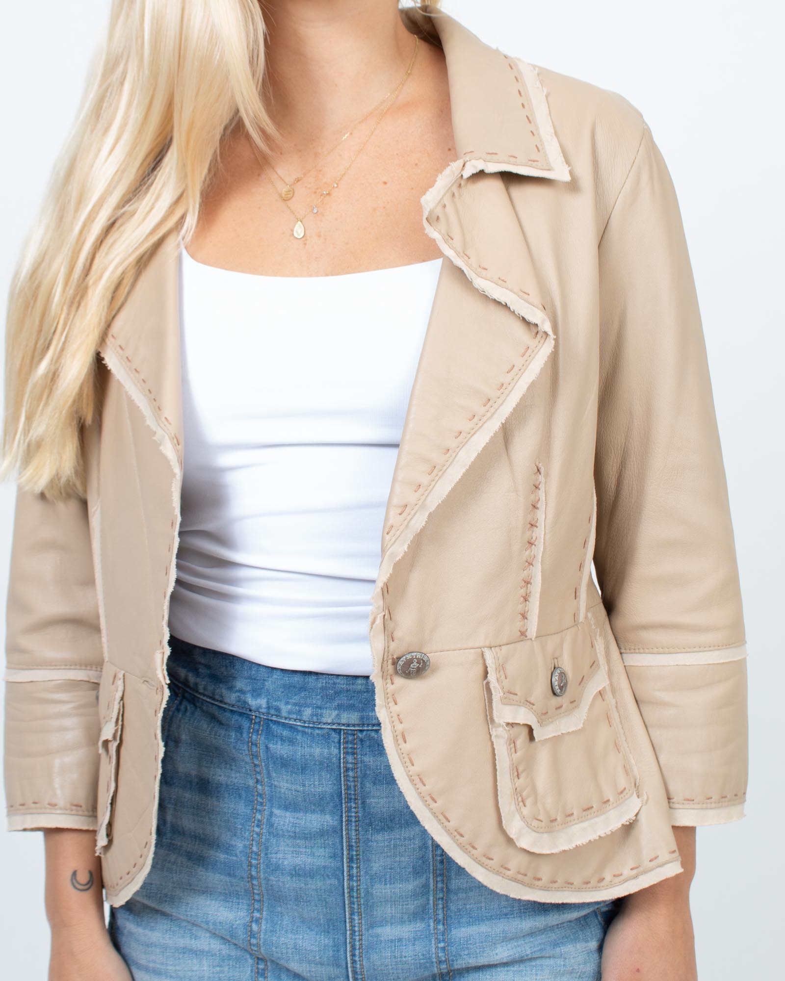 Leather Western Hand Stitch Jacket The Revury