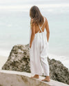 Myrah Penaloza Clothing One Size "The Lover" Antique White Linen Playsuit