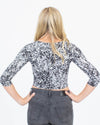 Nadia Tarr Clothing XS Printed Cropped Blouse