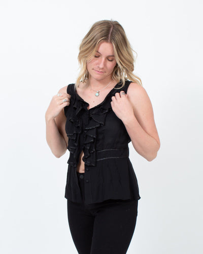 Nanette Lepore Clothing Small | US 4 Black Sleeveless Blouse