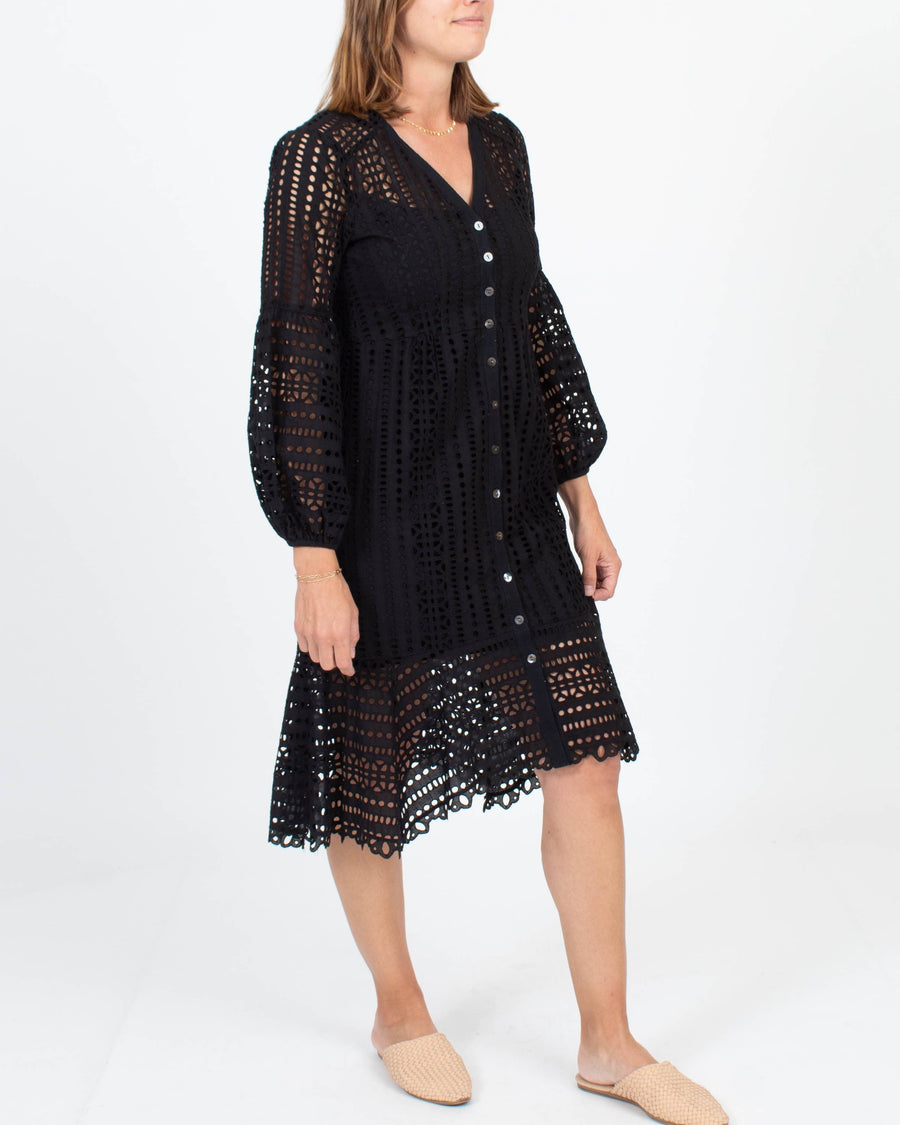 Nanette Lepore Clothing Small | US 4 Long Sleeve Eyelet Dress