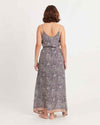 Natalie Martin Clothing Large Silk Maxi Dress with Waist Tie