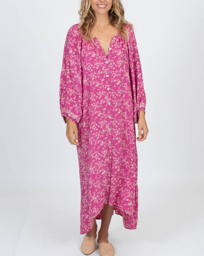 Natalie Martin Clothing Medium "Alex" Dress in Geranium Pink Print