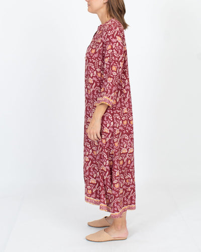 Natalie Martin Clothing Medium "Isobel Autumn Merlot" Silk Dress