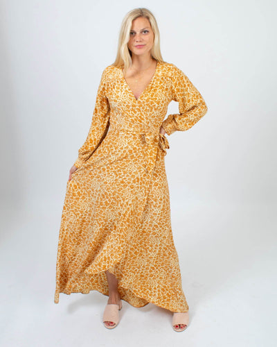 Natalie Martin Clothing Medium Silk Printed Wrap Dress