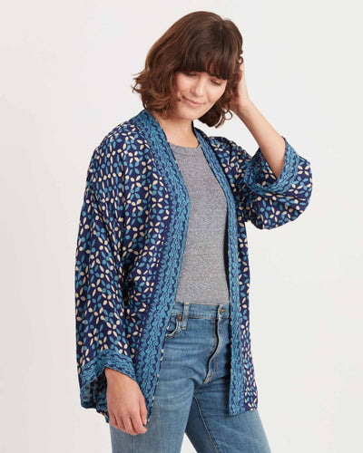 Natalie Martin Clothing One Size Printed Short Kimono