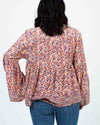 Natalie Martin Clothing Small Long Sleeve V-Neck Floral Blouse