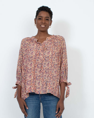 Natalie Martin Clothing Small Printed Puff Sleeve Blouse