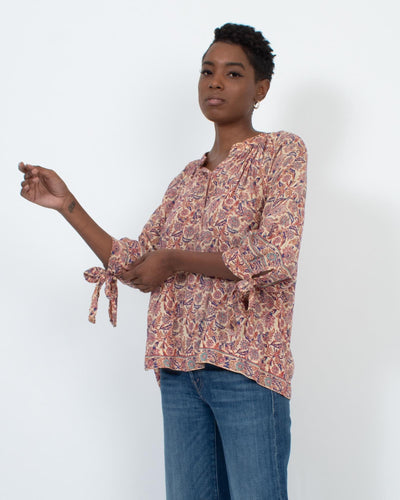 Natalie Martin Clothing Small Printed Puff Sleeve Blouse