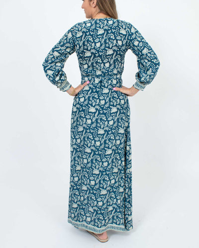 Natalie Martin Clothing XS Printed Long Sleeve Wrap Dress