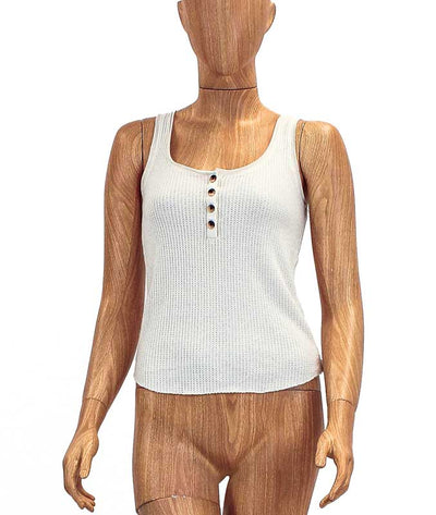 Nation LTD Clothing Small Waffle Knit Button Tank
