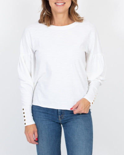 Nation LTD Clothing Small White Puff Long Sleeve Tee