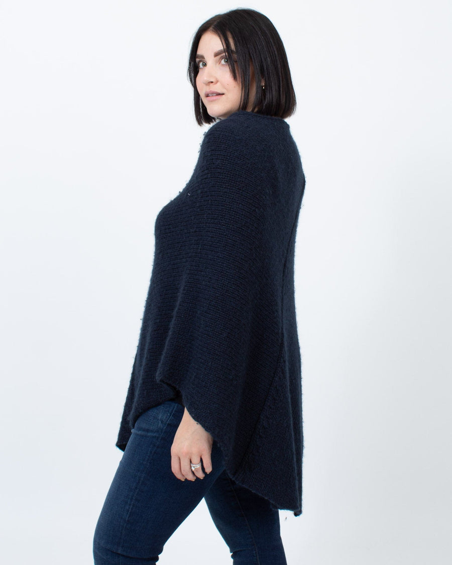 New Scotland Clothing One Size Navy Knit Poncho