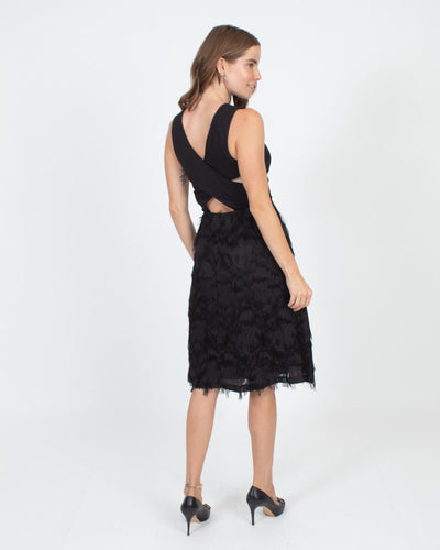 Nicole Miller Clothing Medium | US 8 Contrasting Feather Dress