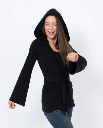 Nightcap Clothing Small Black Hooded Cardigan
