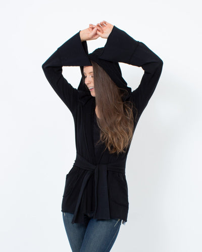 Nightcap Clothing Small Black Hooded Cardigan