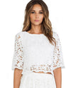 Nightcap Clothing Small "Daisy" Lace Crochet Crop Top