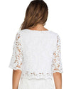 Nightcap Clothing Small "Daisy" Lace Crochet Crop Top