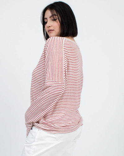 Nili Lotan Clothing Large Striped Lightweight Sweater