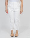 Nili Lotan Clothing Medium | US 10 White "Jenna Crop Stretch Twill" Pants