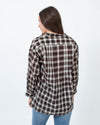 Nili Lotan Clothing Small Brown Plaid Blouse