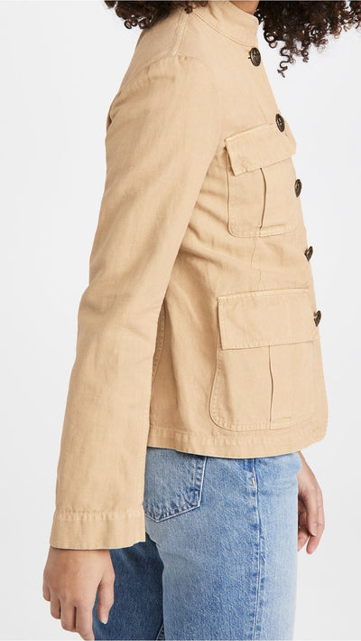 Nili Lotan Clothing Small "Cambre" Patch Pocket Military Style Jacket