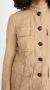 Nili Lotan Clothing Small "Cambre" Patch Pocket Military Style Jacket