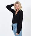 Nili Lotan Clothing Small Long Sleeve Poet Neck Silk Top