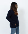 Nili Lotan Clothing Small Navy Pullover Sweater