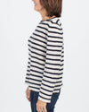 Nili Lotan Clothing Small Navy Striped Cashmere Sweater