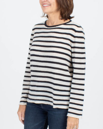 Nili Lotan Clothing Small Navy Striped Cashmere Sweater