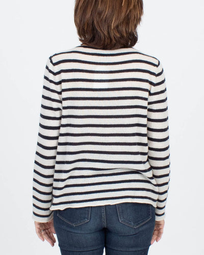 Nili Lotan Clothing Small Navy Striped Cashmere Sweater