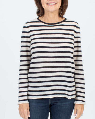Nili Lotan Clothing Small Navy Striped Cashmere Sweater